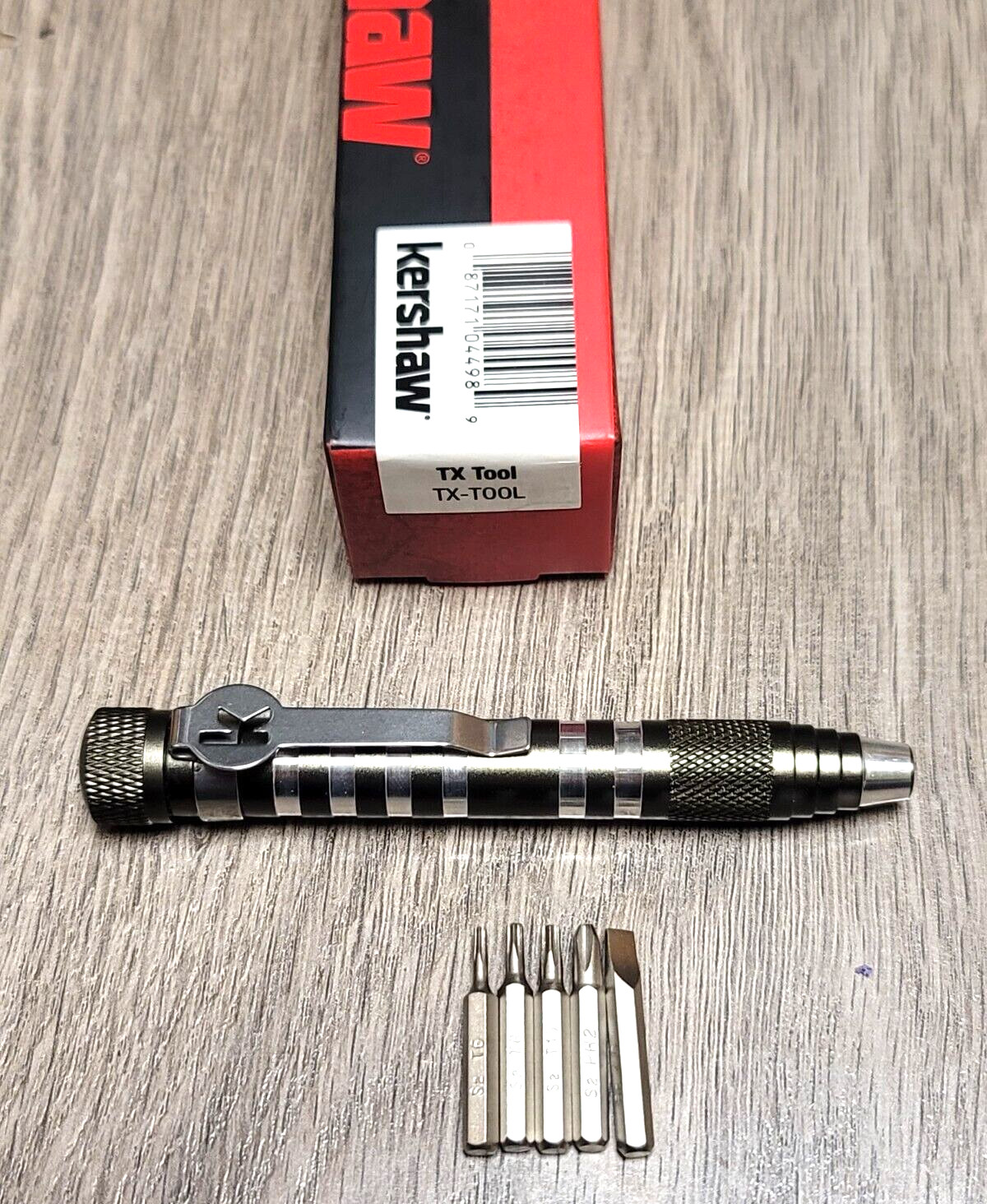 Kershaw TX-Tool Magnetic Bit Driver w/ Bit Storage in the Handle & Pocket Clip