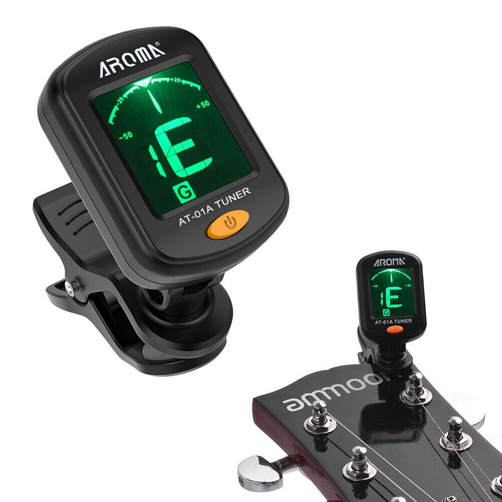 Clip-On LCD Digital Tuner for Guitar Bass Violin Ukulele Chromatic AT-01A