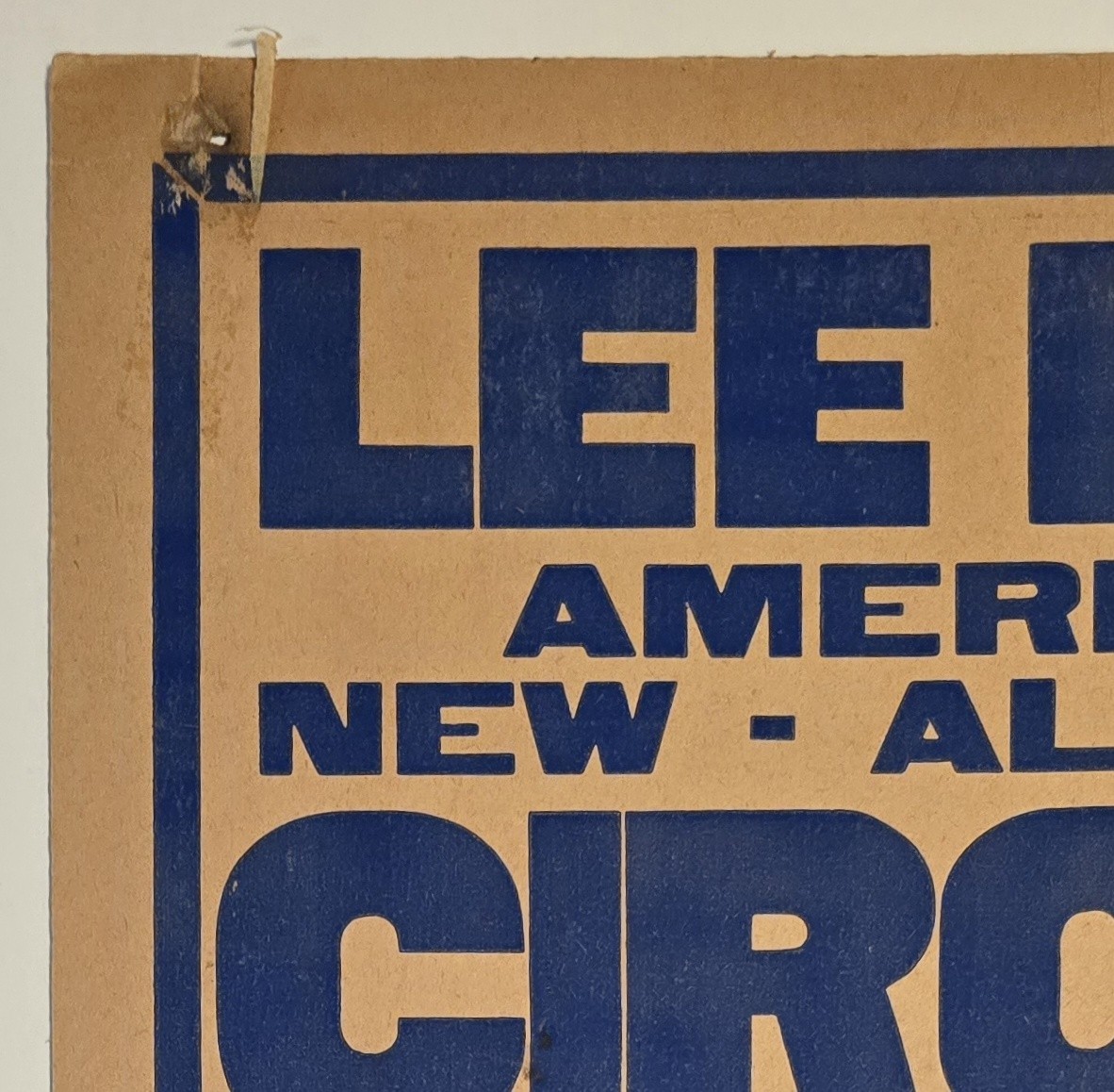 Vintage 1940s Lee Bros Circus Poster Jeffersonville NY 14" X 22" New York 1947
