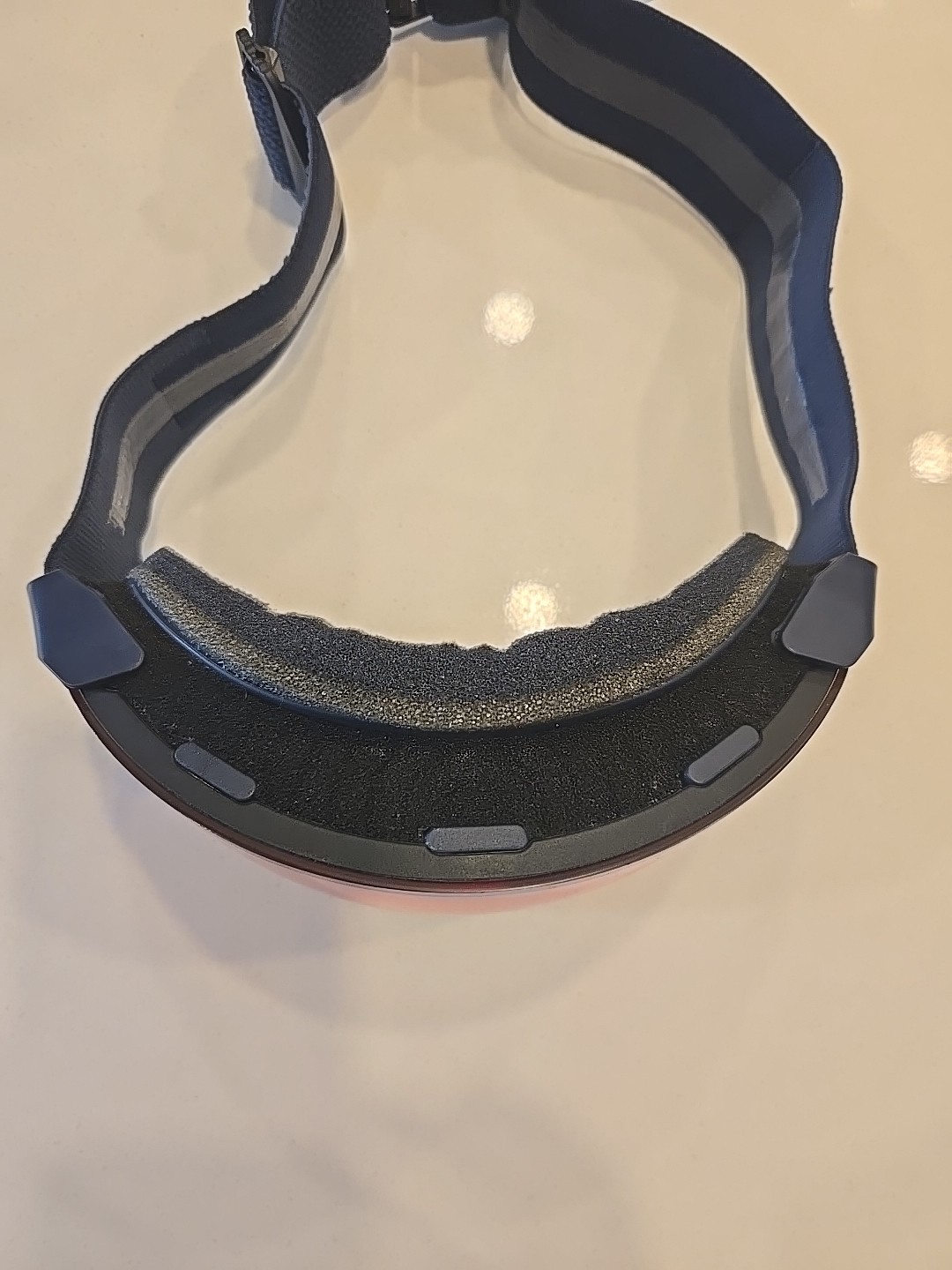 Smith 4D Mag Navy Goggles Chromapop Storm Rose Flash Lens Used Ski