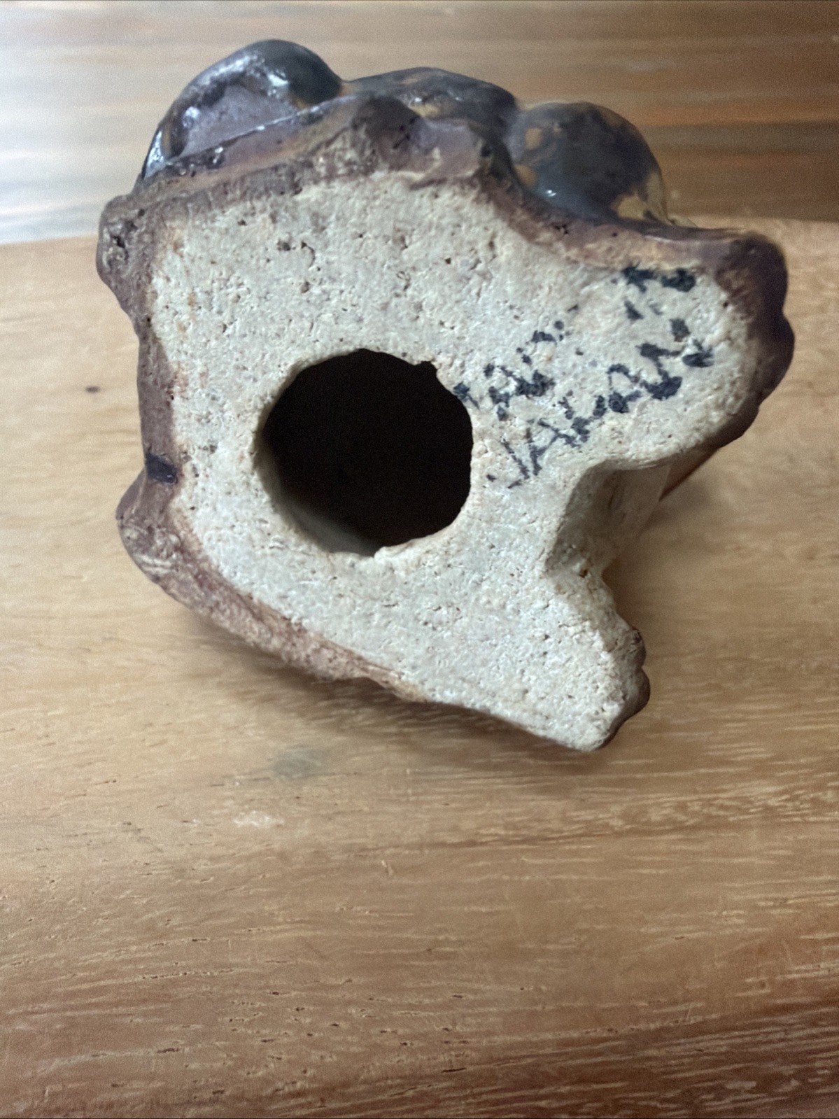 Japanese Shigaraki Pottery Toad Frog stoneware Figurine