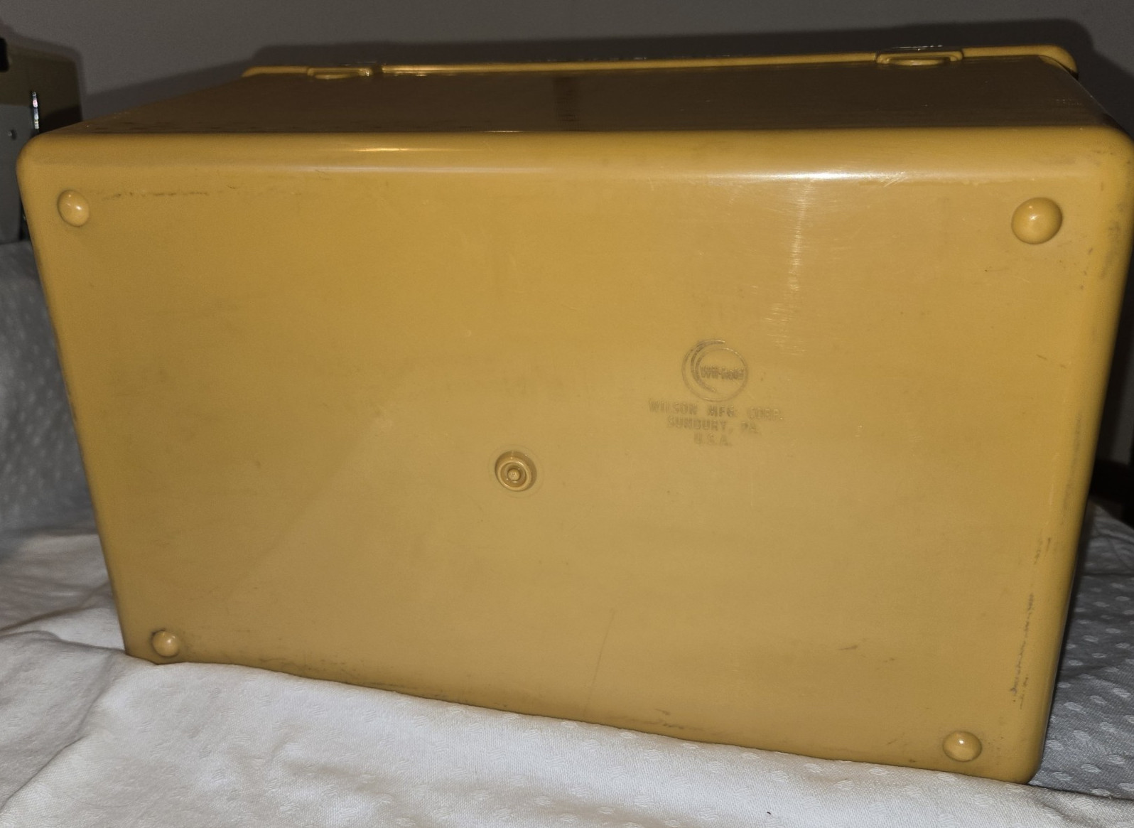 Wilson Wil-Hold Mustard Yellow Sewing Organizer, retro look, with Sewing Notions