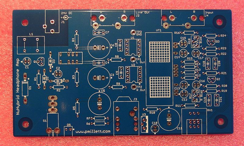 DIY PCB plus Tube - NuHybrid Headphone Amp using the Korg Nutube 6P1