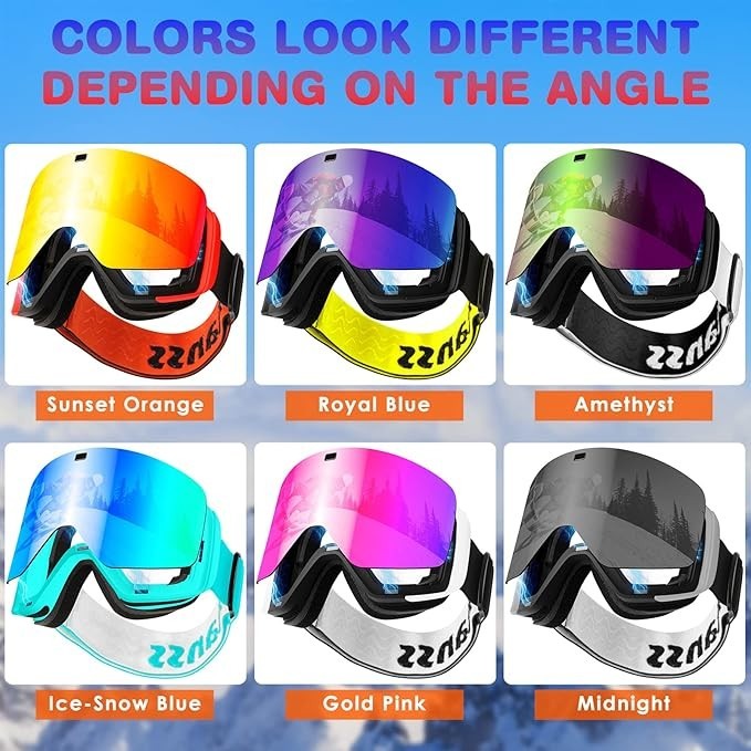 OTG Ski Goggles - Snowboard Goggles Over Glasses for Men, Women & Youth