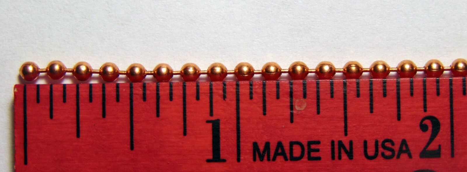 25 Feet 2.4mm #3 Pure COPPER BALL CHAIN on spool + 25 Connectors ! Made in USA