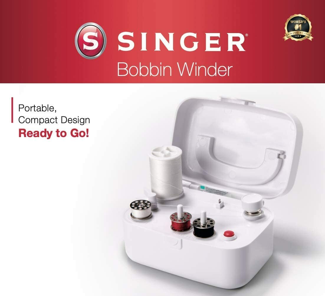 Singer Portable Battery-Powered Bobbin Winder with Power Adapter