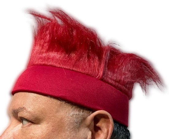 Burgundy Red Fur Headband Funny Clown Wig Punk Spike Hair Hat