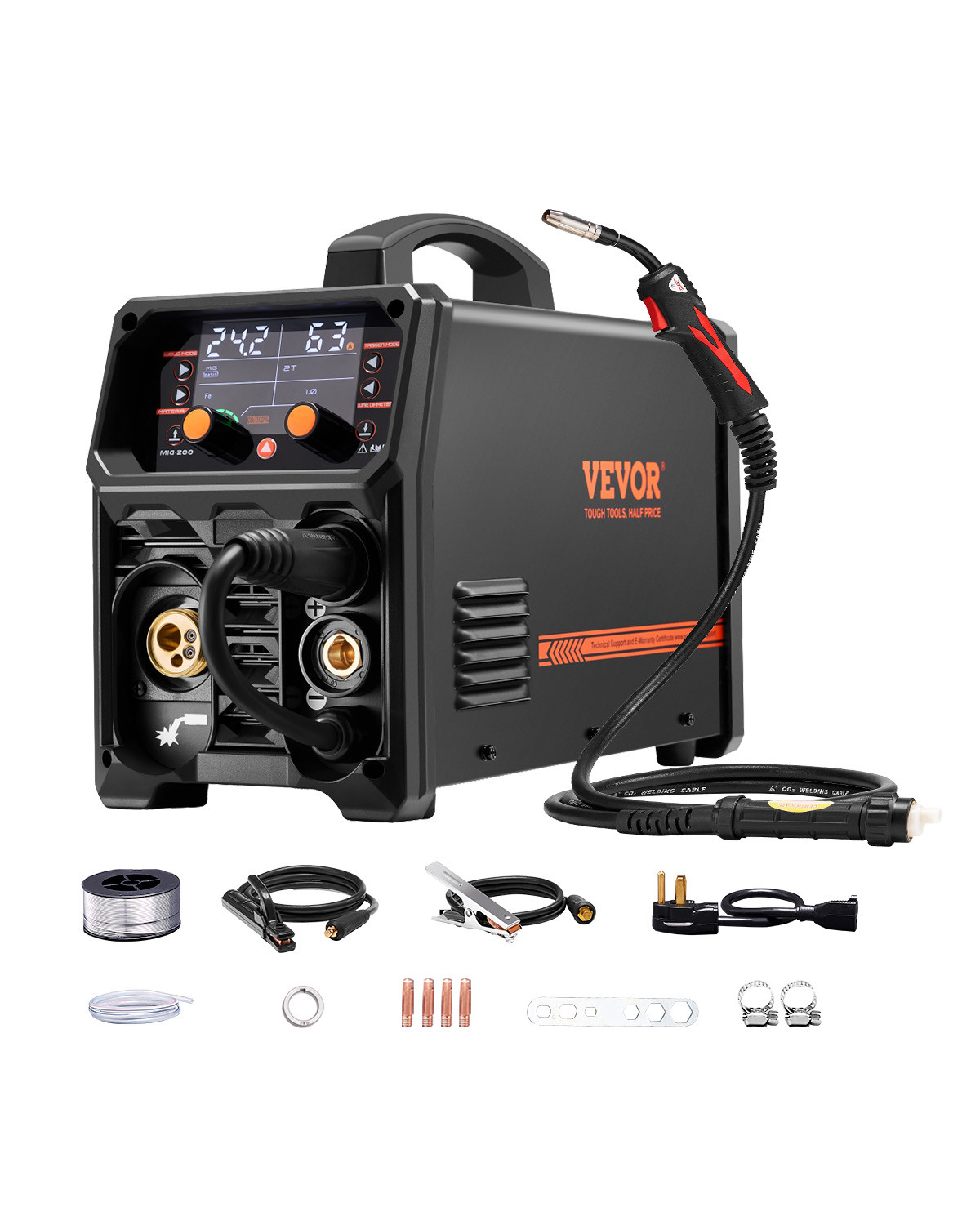 MIG Welder 200Amps Welding Machine 4-in-1 Gas MIG/Flux Core MIG/Stick/Lift TIG