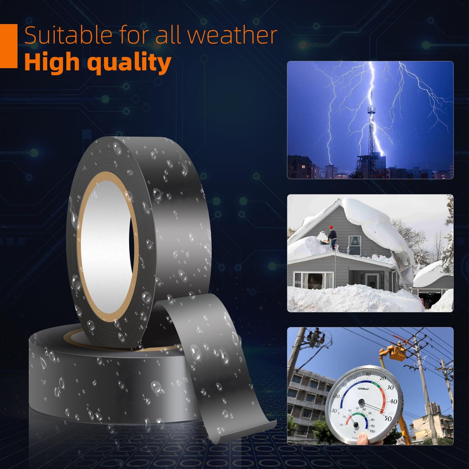 ISAMUTO 10-Pack Electrical Tape Wire Harness Wiring Black 5M auto truck