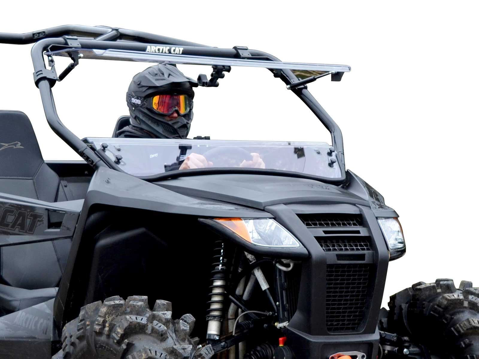 SuperATV Scratch Resistant Flip Windshield for Arctic Cat Wildcat Trail Sport