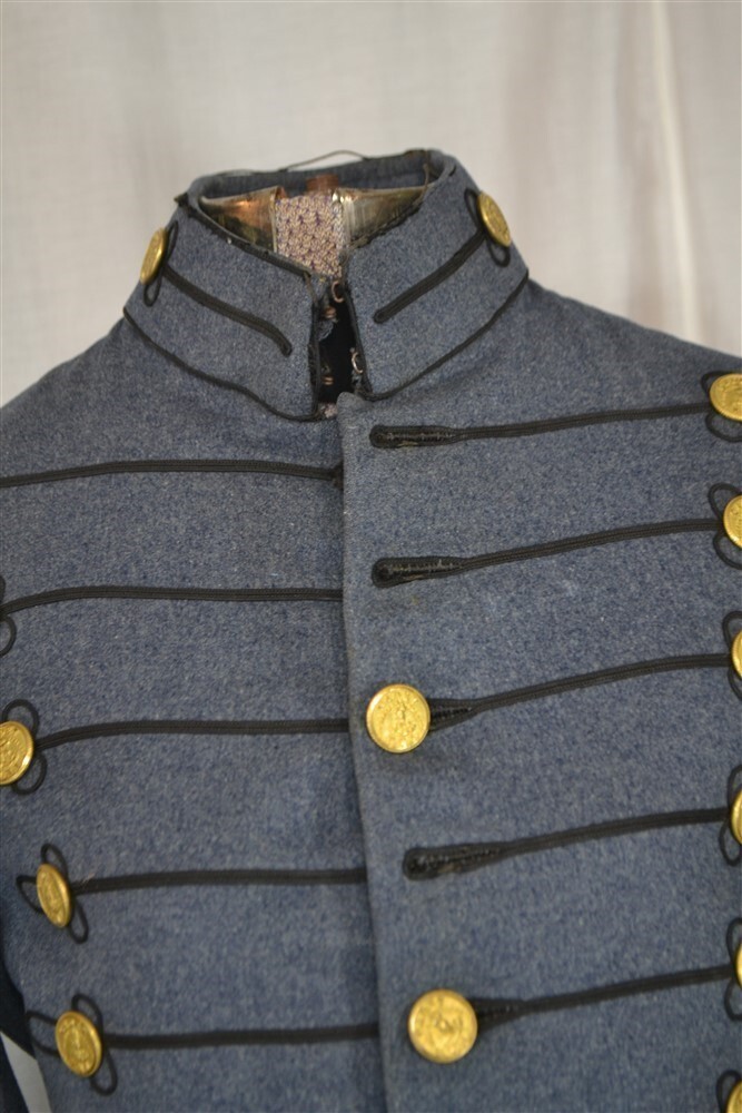 antique Civil War uniform jacket chest 34 Cadet blue wool 19thc original VMI