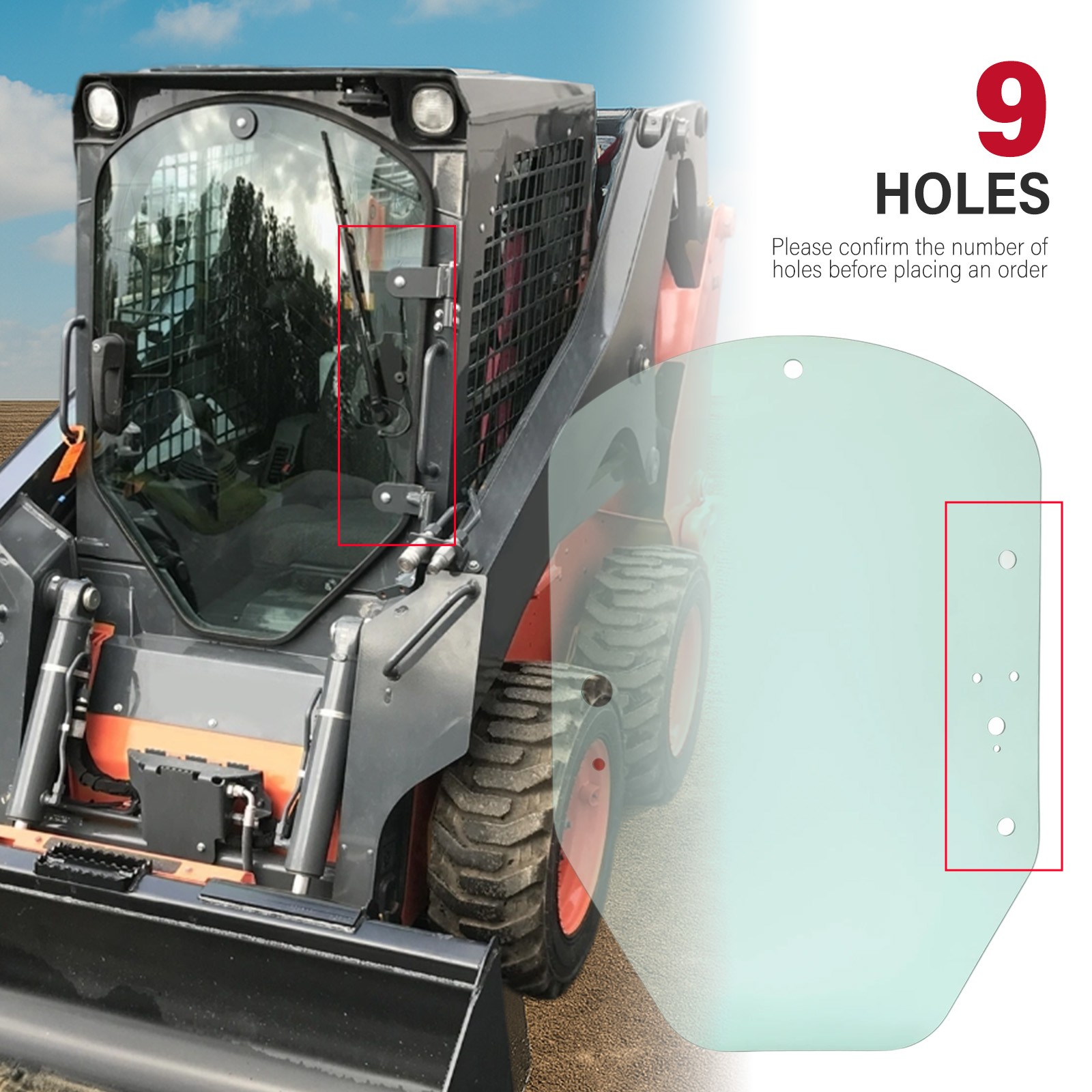 For John Deere 324G 325G 330G 331G 332G 333G Cab Door Glass Skid Steer #T344818