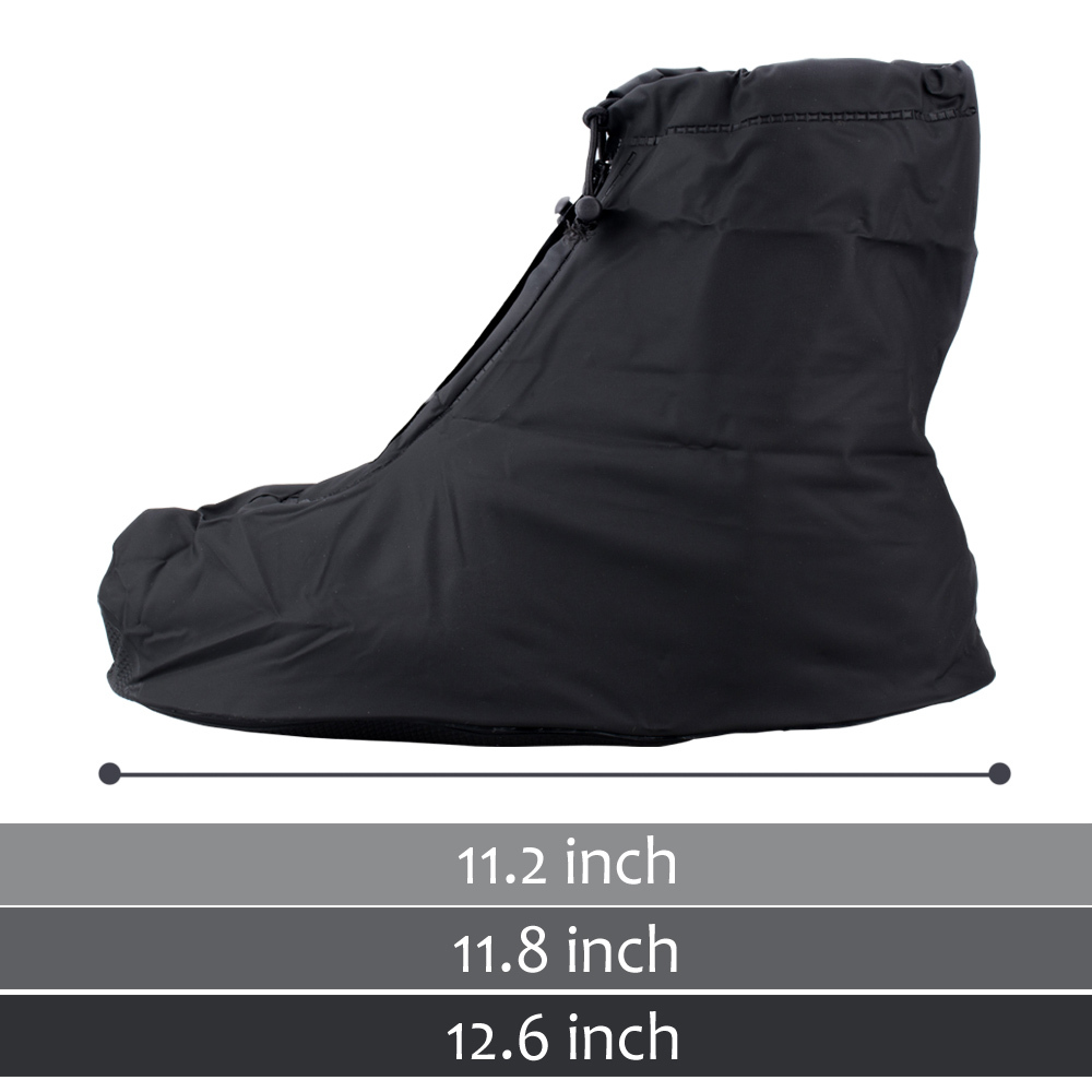 Reusable Rain Shoe Covers Bike Waterproof Zipper Overshoes Boots Gear Anti-Slip