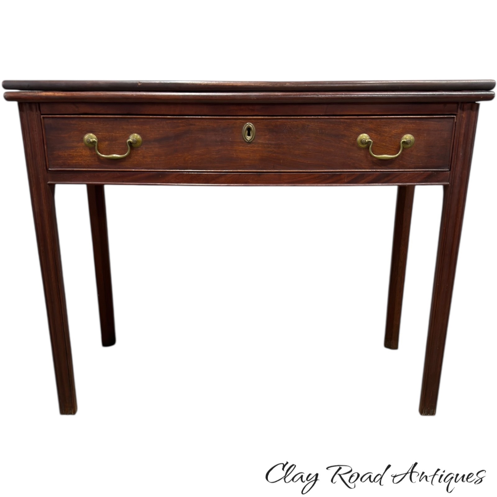 Antique PA chippendale 18th mahogany hall console card game table stand 1780