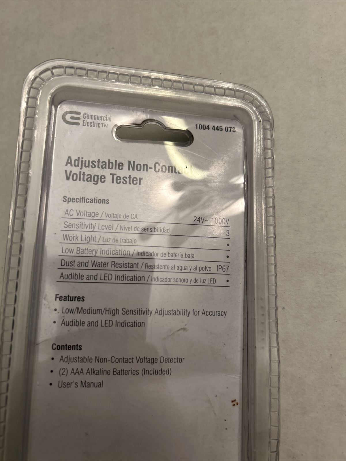 Commercial Electric AC Voltage Detector + Adjustable Sensitive 1004445073