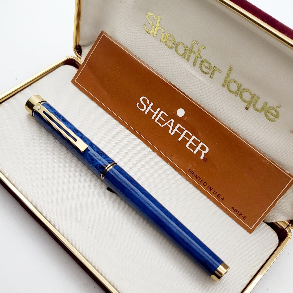 SHEAFFER TARGA 1036 BLUE RONCE -FOUNTAIN PEN-14K GOLD NIB-70's-NEW-BOX and PAPER
