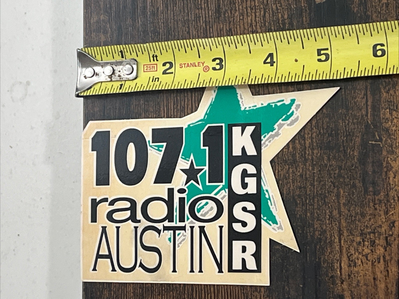 Vtg 1990's KGSR 107.1 Sticker Austin Texas Radio Station 5''x4.5'' Collectible