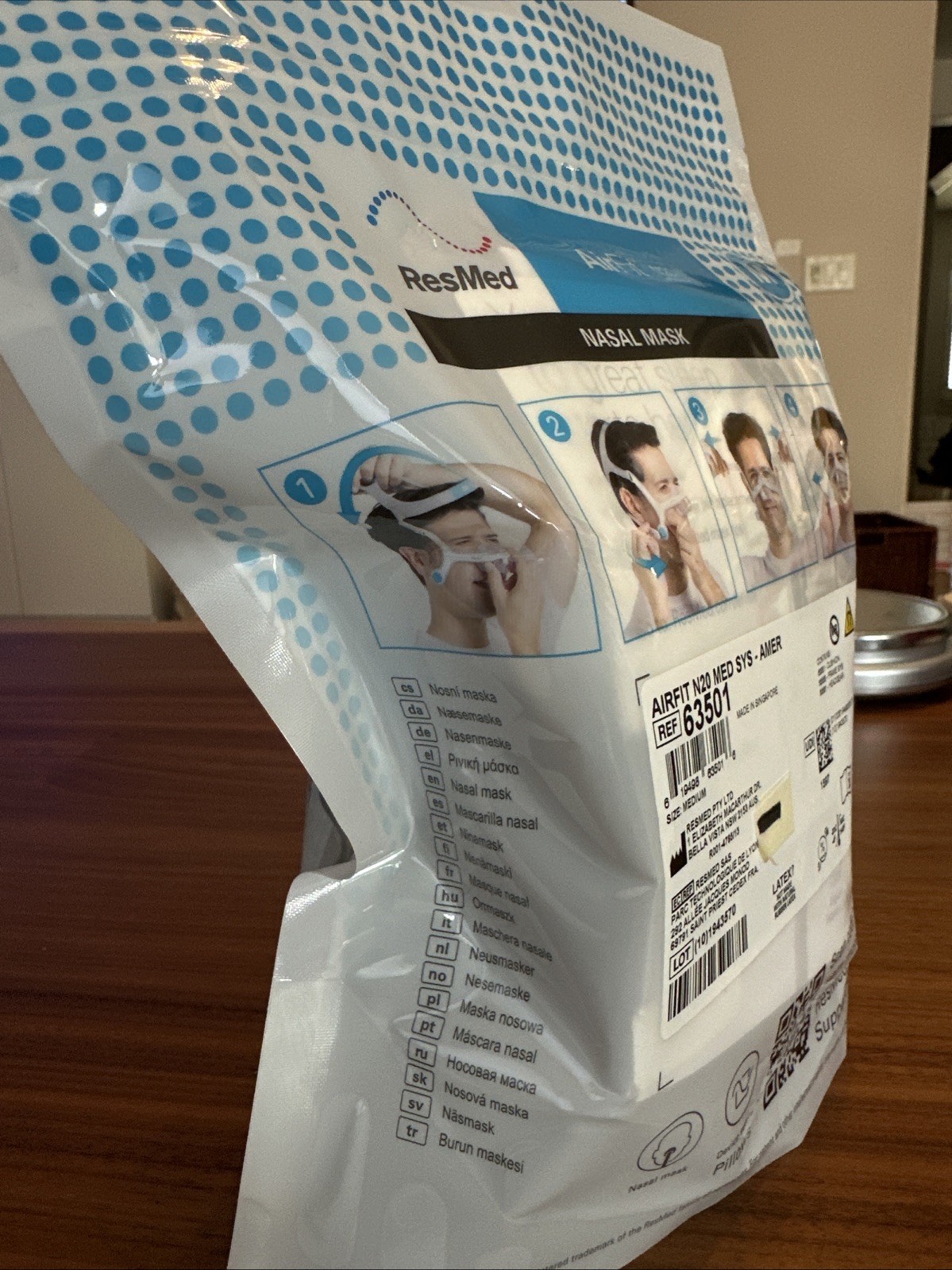 New Res-Med Airfit N20 Medium Cushion Strap Frame SYS #63501