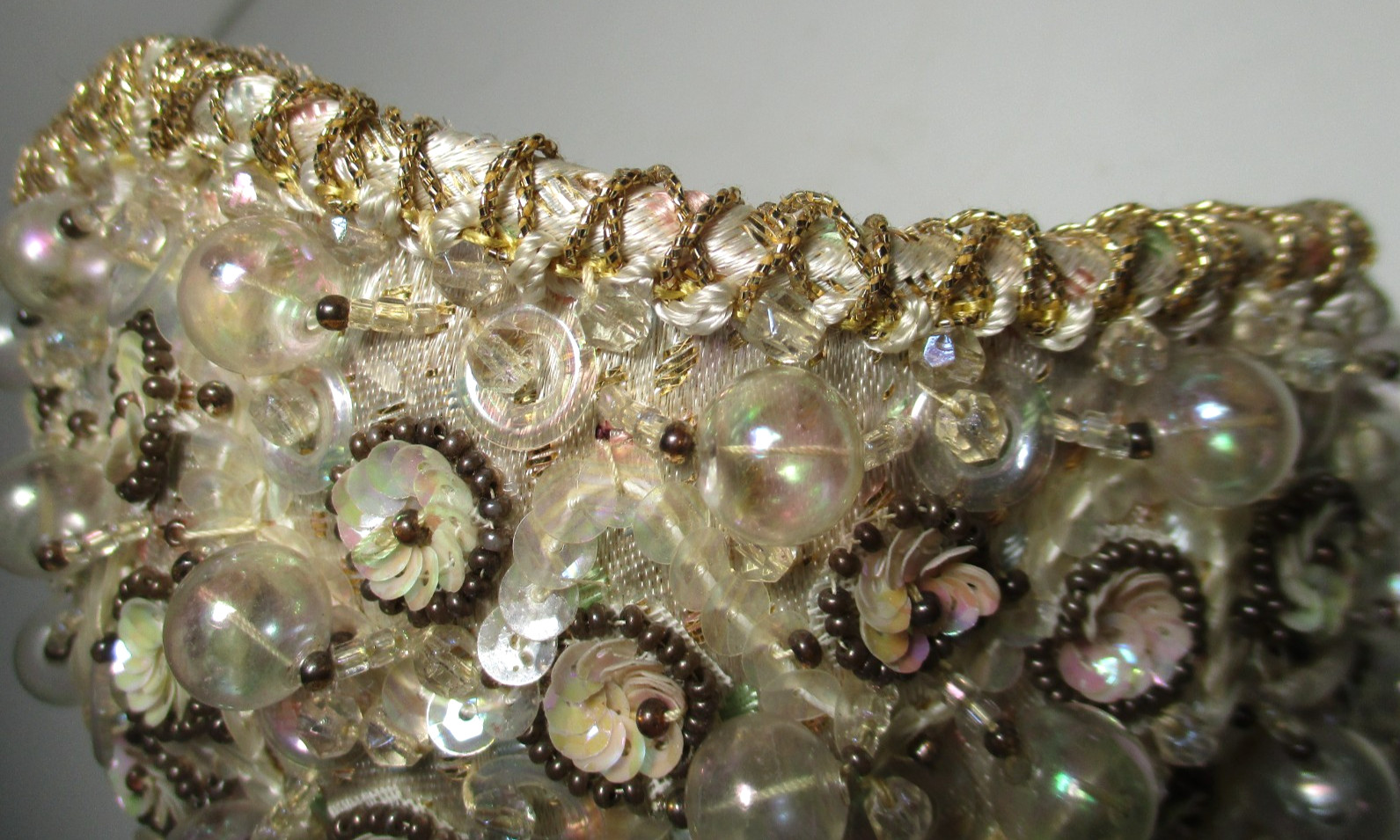 Vintage 1940s Juliet Cap Hat Beads Sequins Frances & Walter Nelkin Bridal