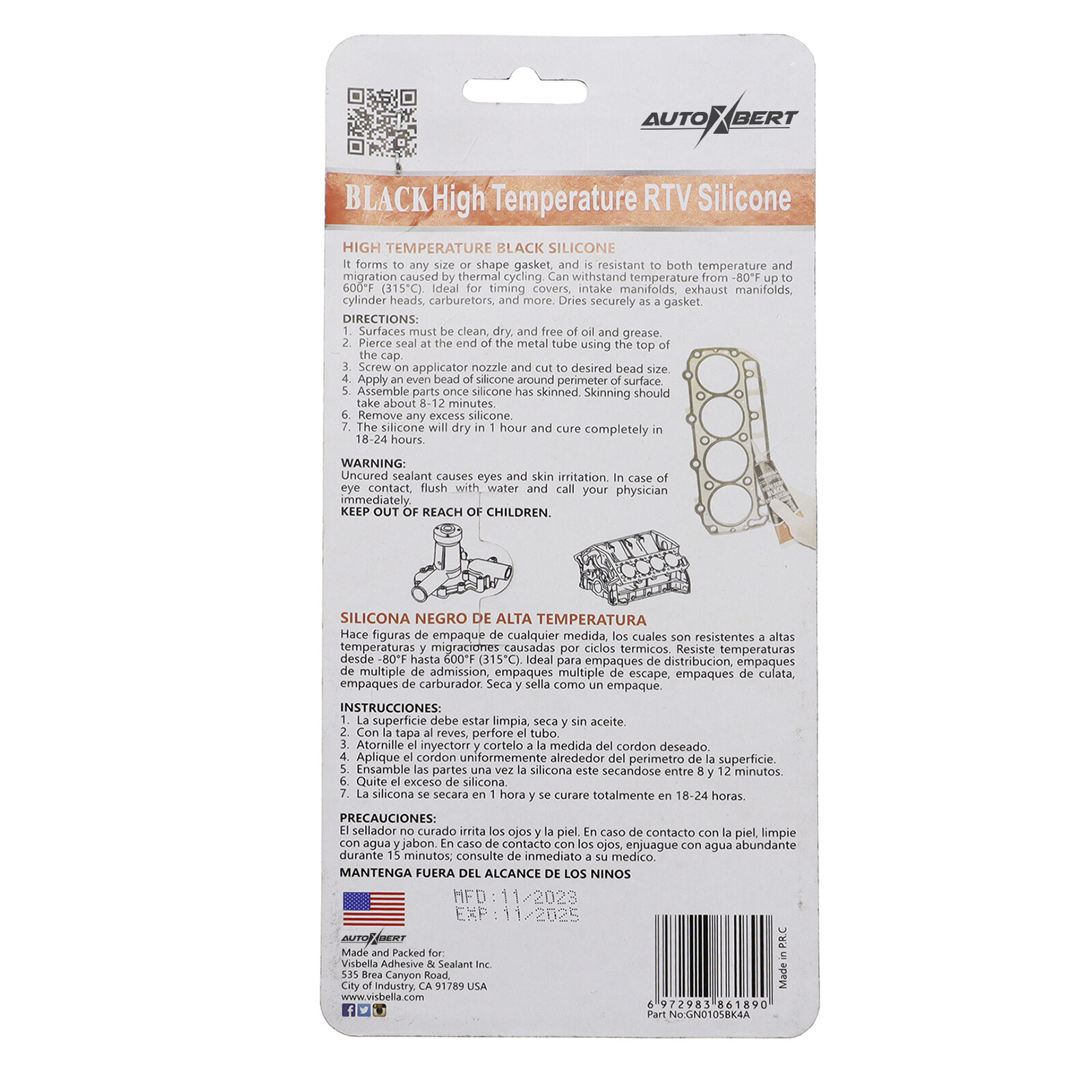 105g Gasket Maker RTV Black silicon high temp sealer instant sealant oil resist