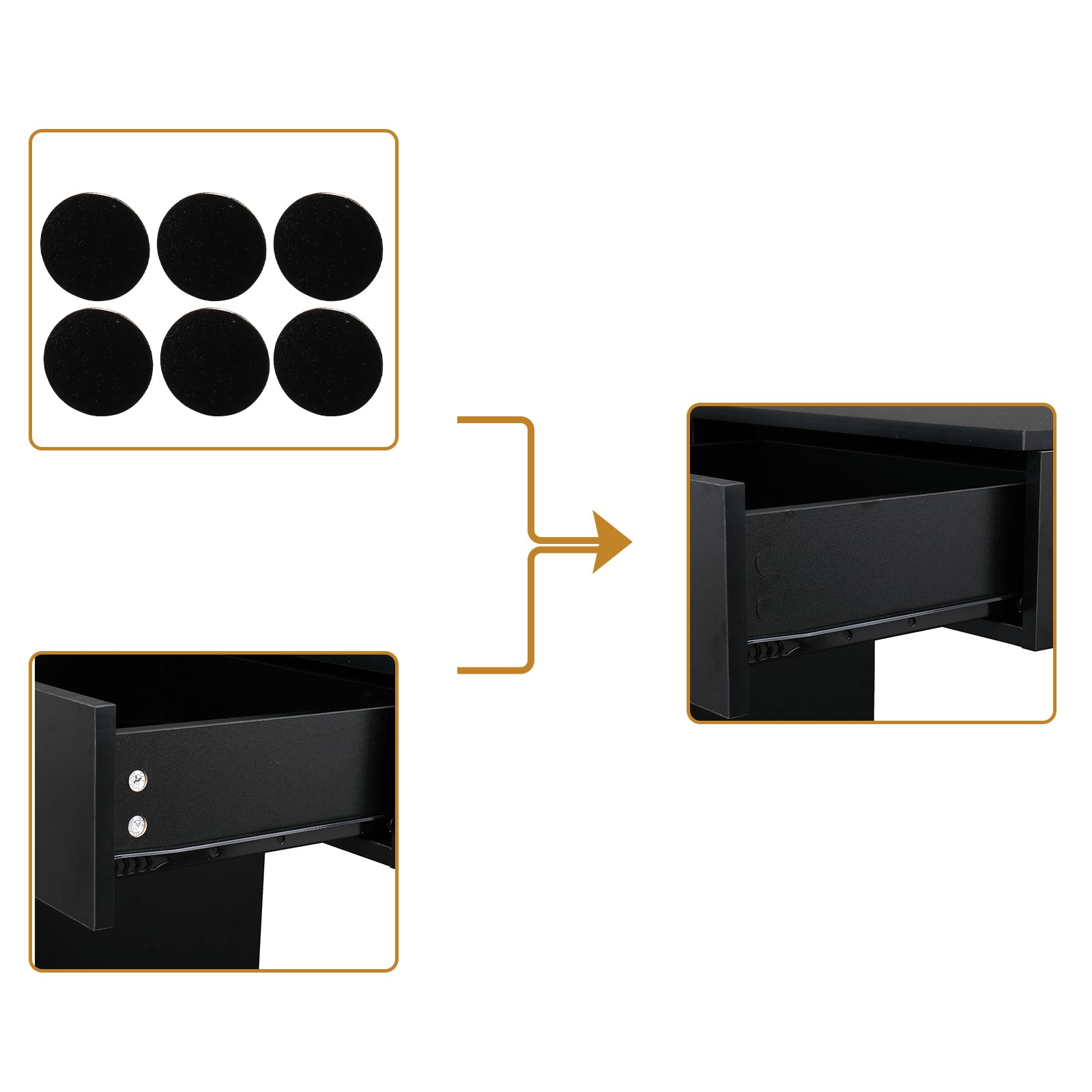 Wall Mount Salon Station Beauty Barber Equipment for Hair Stylist with 2 Drawers