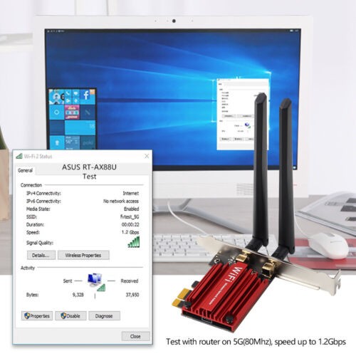 WiFi 6E PCI-E Dual Band Network Card AX1800Mbps 802.11AX WiFi Bluetooth Adapte