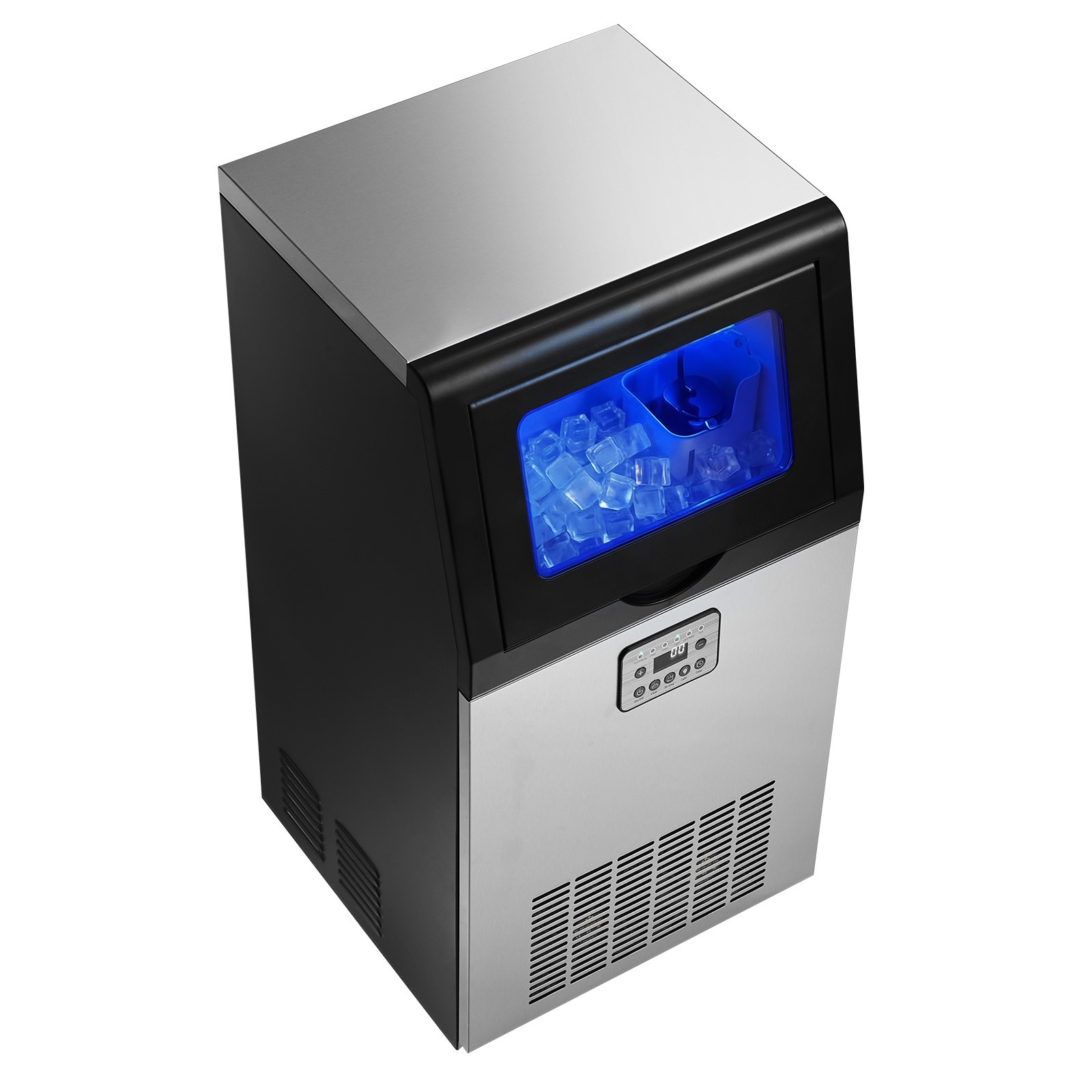 Uimoso Commercial Ice Maker Machine,120lbs Daily Output, 30 lbs Storage Capacity