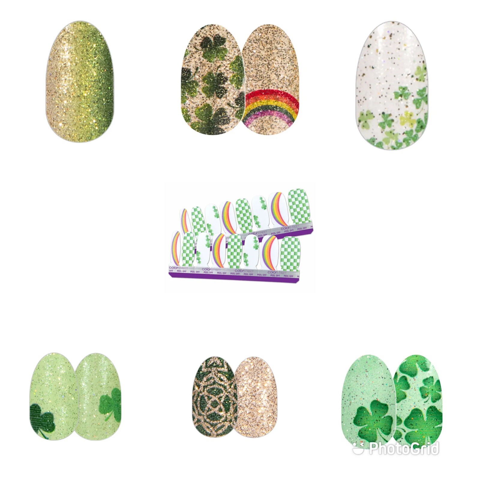 🍀 color STREET Polish St Patrick's Day Clover Rainbow Green Current Retired🌈☘️