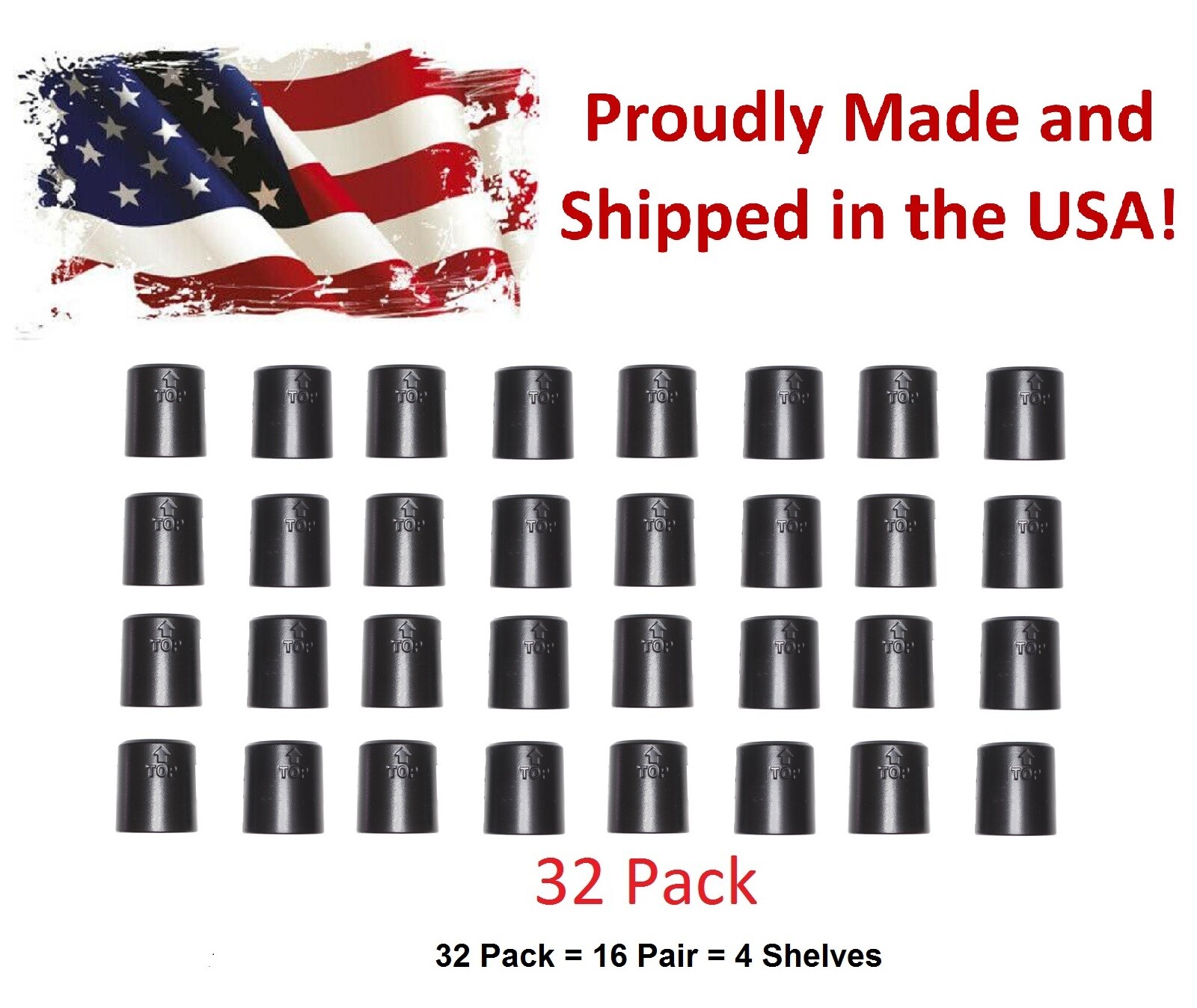 1" Diameter Wire Shelf Clips Shelving Split Sleeves Lock Locking Plastic 16 pair