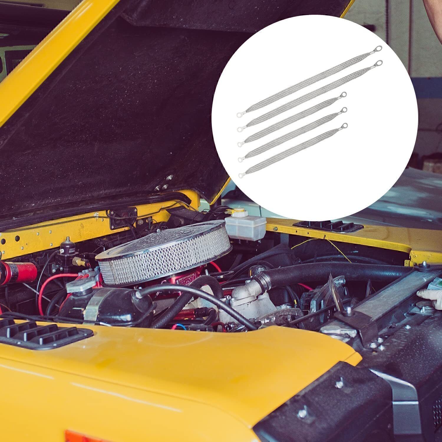 5)Universal Automotive Ground Strap Tinned Copper Car Engine Ground Strap Cable