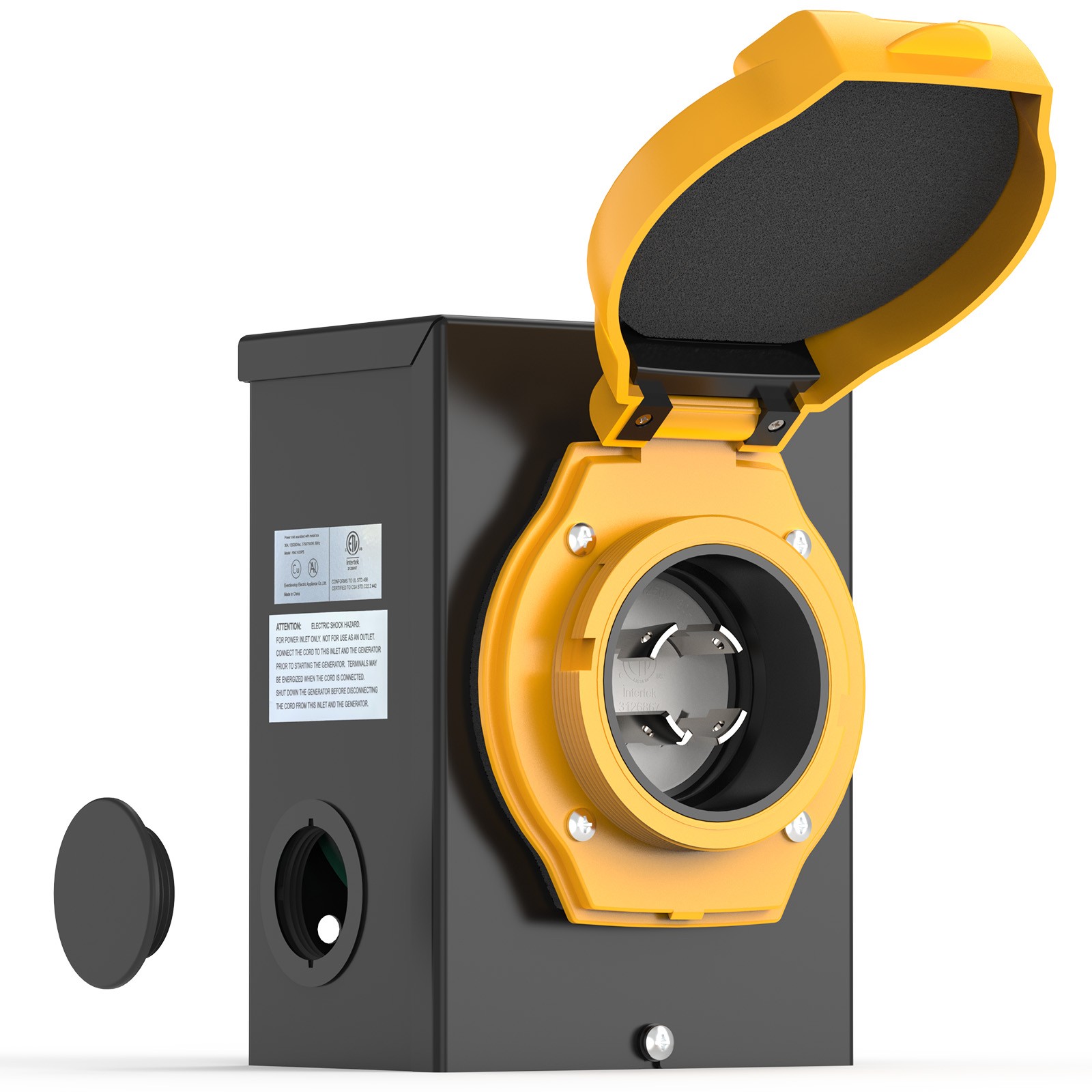 30 A Generator Inlet Box L14-30P 4 Prong 125/250V, 7500W with LED Indicator