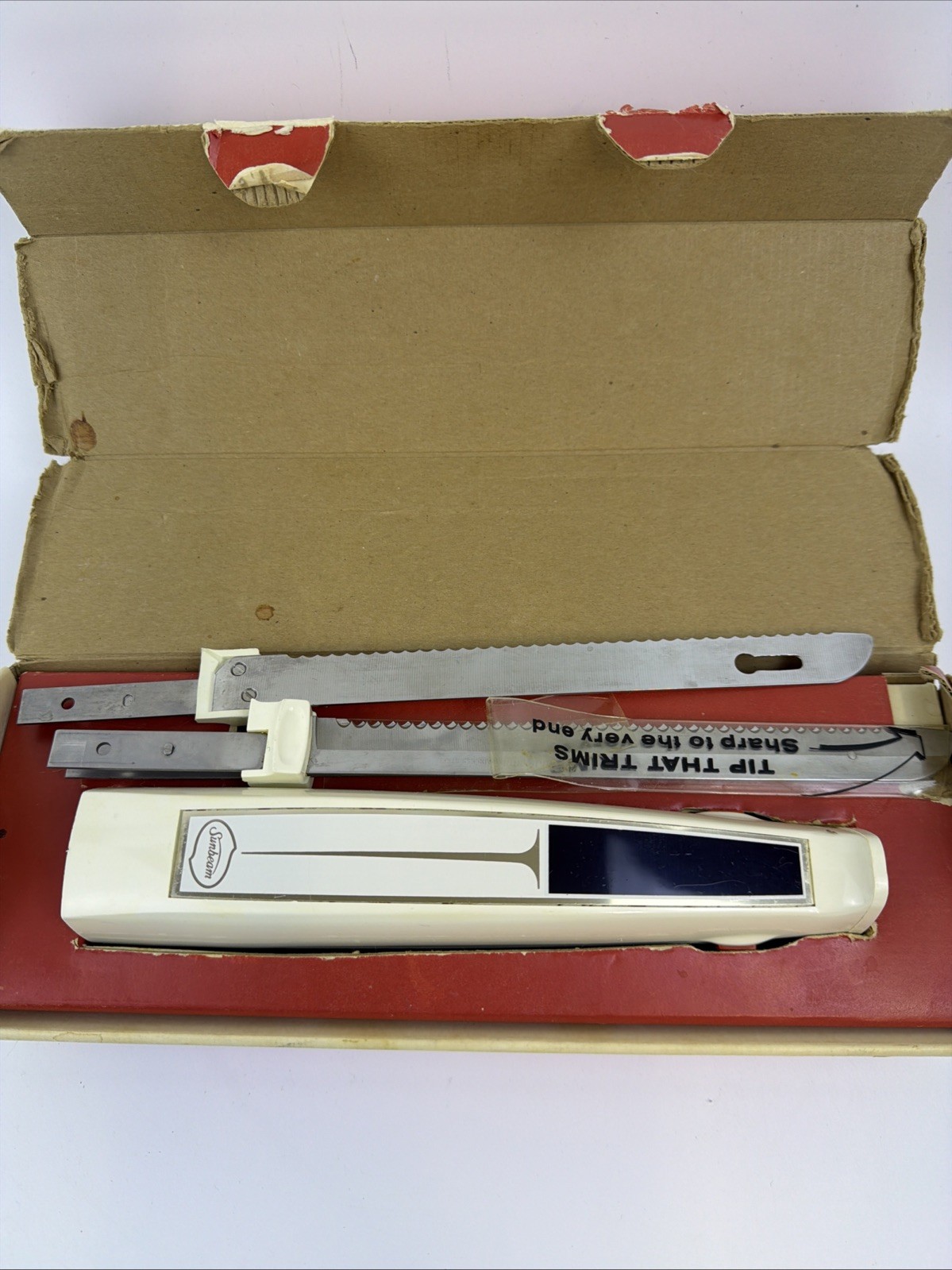 Vintage Sunbeam Electric Slicing Knife 3 8" Blades Stainless Steel EK-100 Works