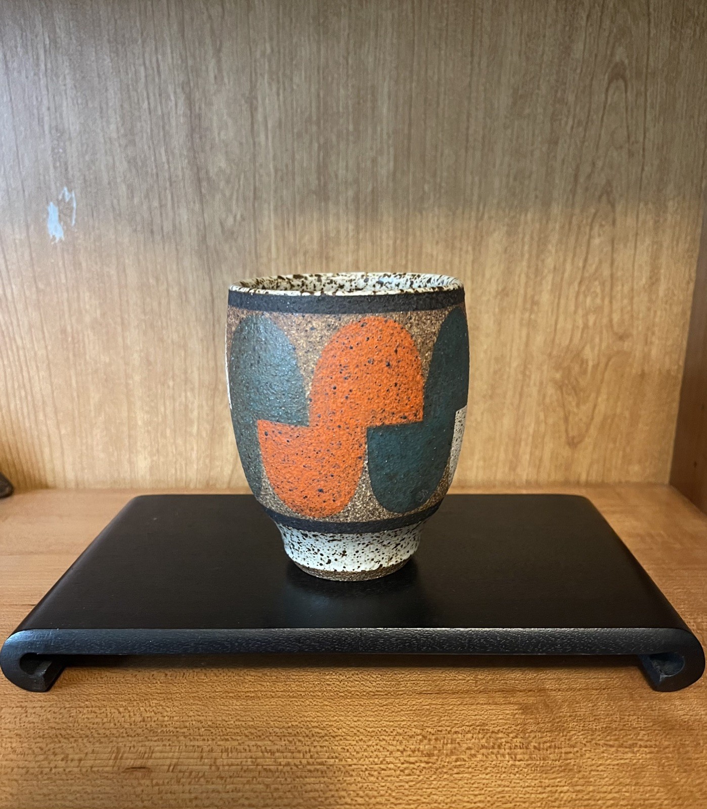 Kat & Roger Modernist Abstract Design Handmade Ceramic Cup