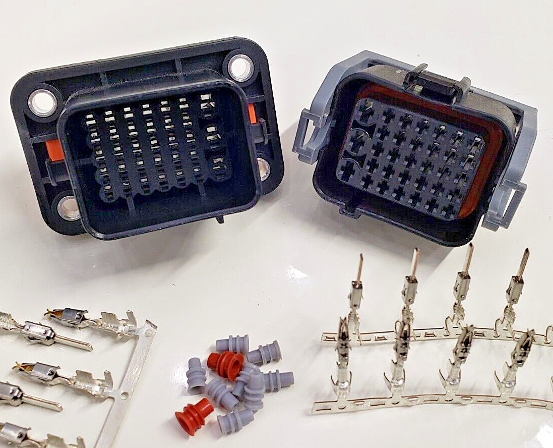 Sealed Bulkhead Inline Wiring Connector Automotive Lever Genuine TE Terminals