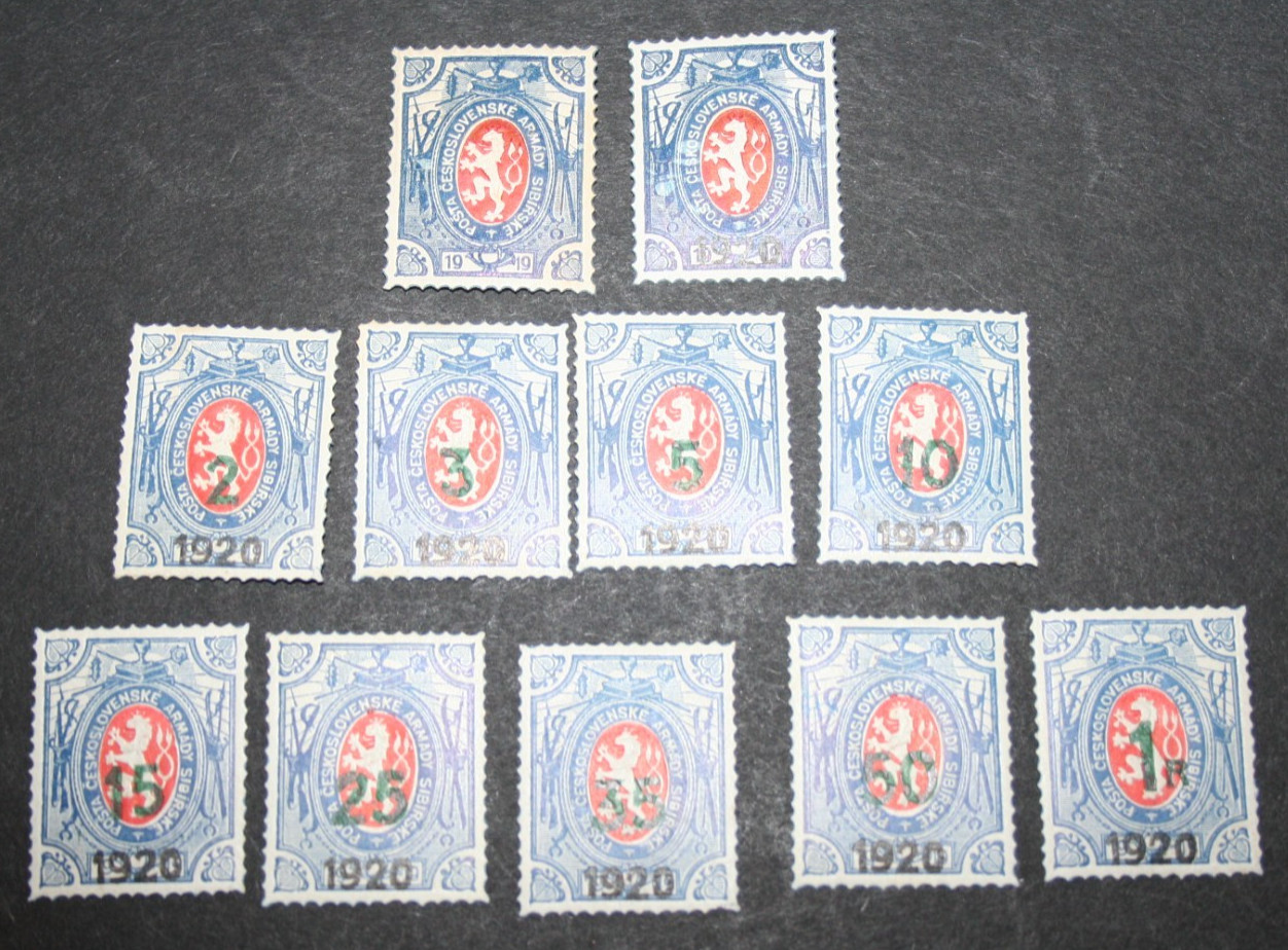 *REPLICA* Czechoslovakia/Legion Post in Russia Scott 4-14 set PADELEK