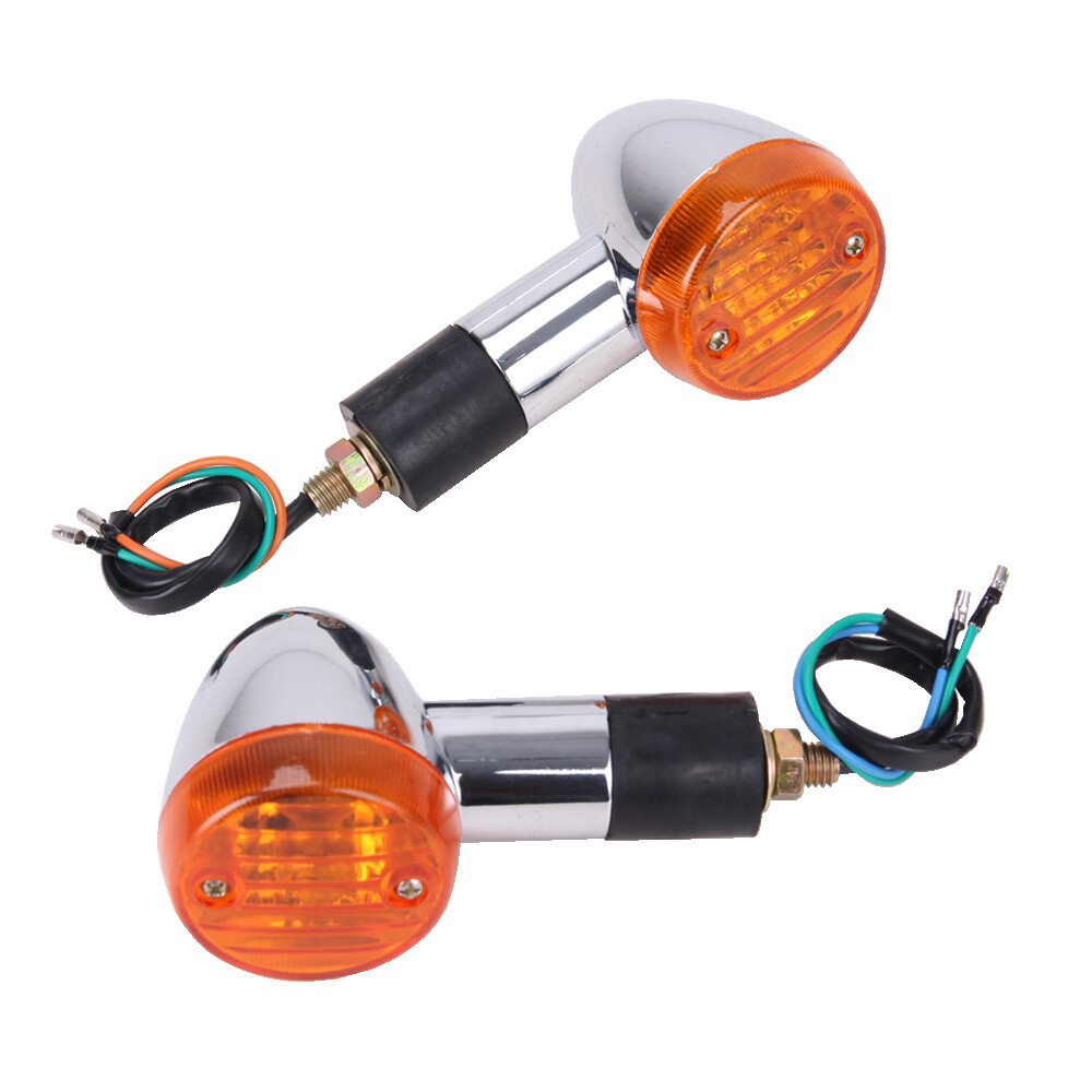 1 Pair Amber Turn Signal Light For Suzuki Boulevard C109R C50 C90 S 40 50 Chome