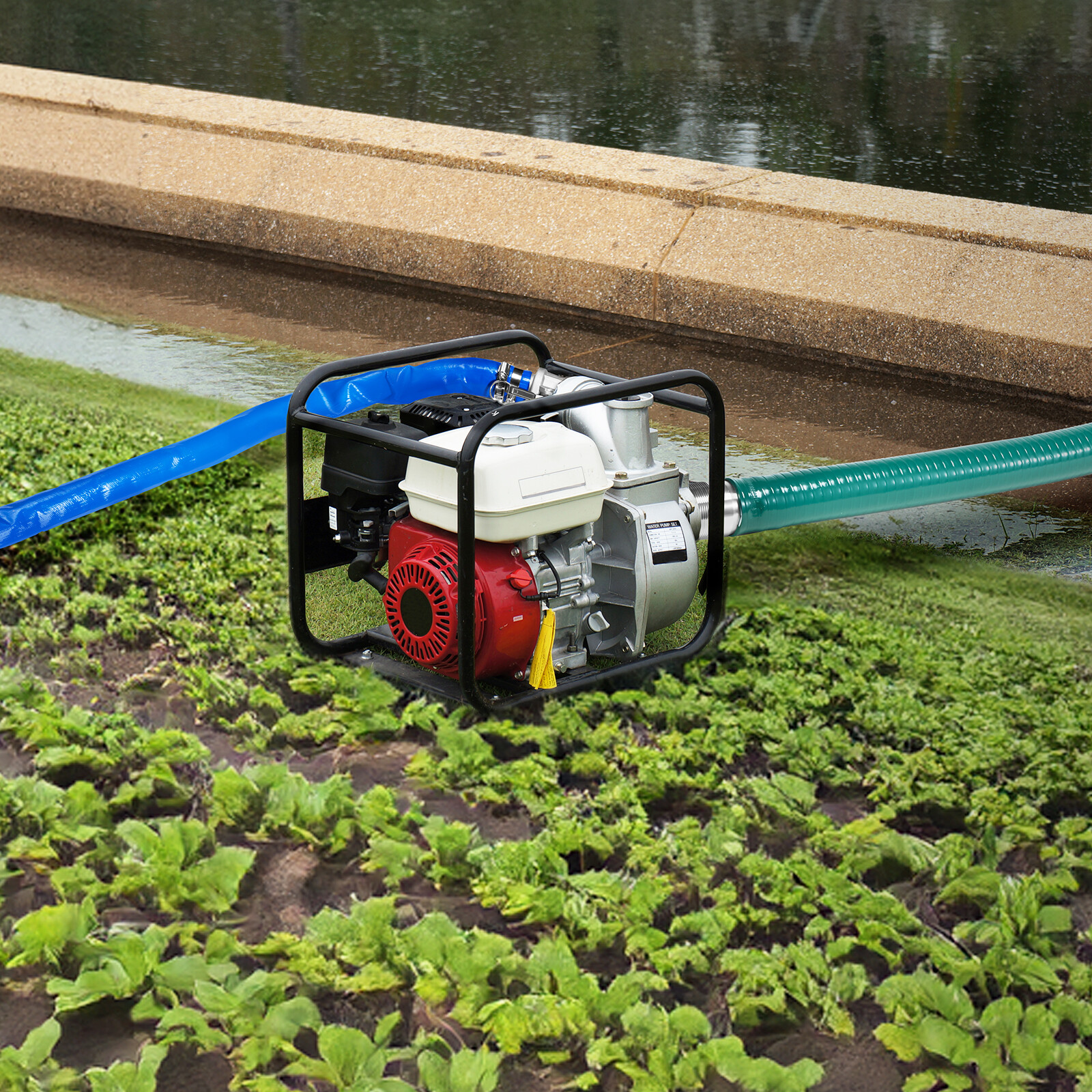 Suction Hose Kit for Water Pump 2 in x 20 ft Green/65 ft Blue Hoses