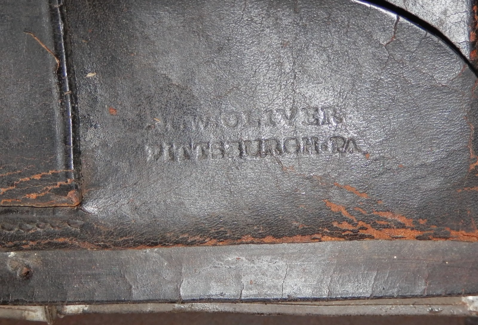 US Civil War Infantry Leather Cartridge Box marked Oliver Pittsburg PA