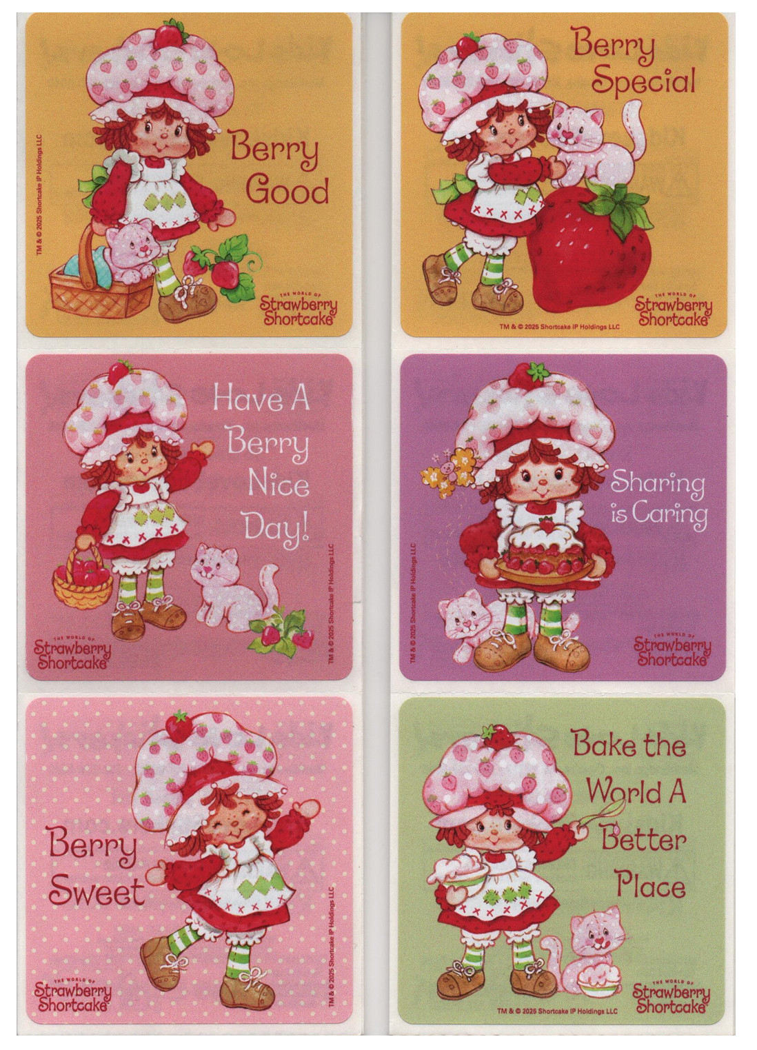 25 Strawberry Shortcake Classic Stickers, 2.5" x 2.5" each, Party Favors