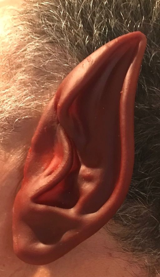 POINTED BROWN WEREWOLF EARS Wolf Rubber Vinyl Set Monster Pointy Elf Devil Pair