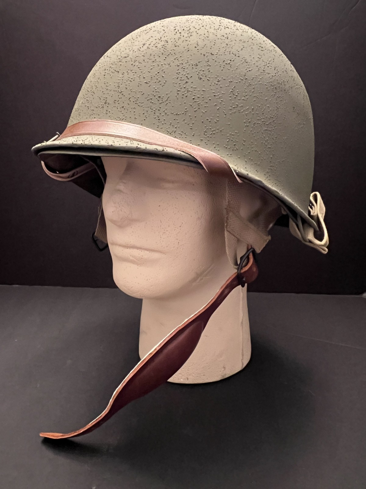 J.MURRAY, INC.1944 ORIG./CONVERTD US M-2 ‘D’ LOOP PARA HELMET & FIRESTONE LINER!