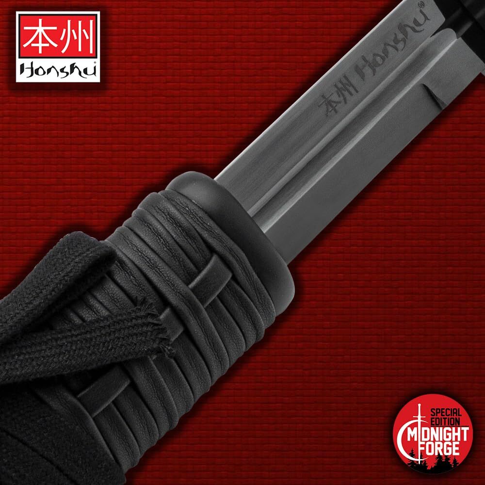 Honshu Boshin Midnight Forge Katana Double-Edged 1060 Carbon Steel