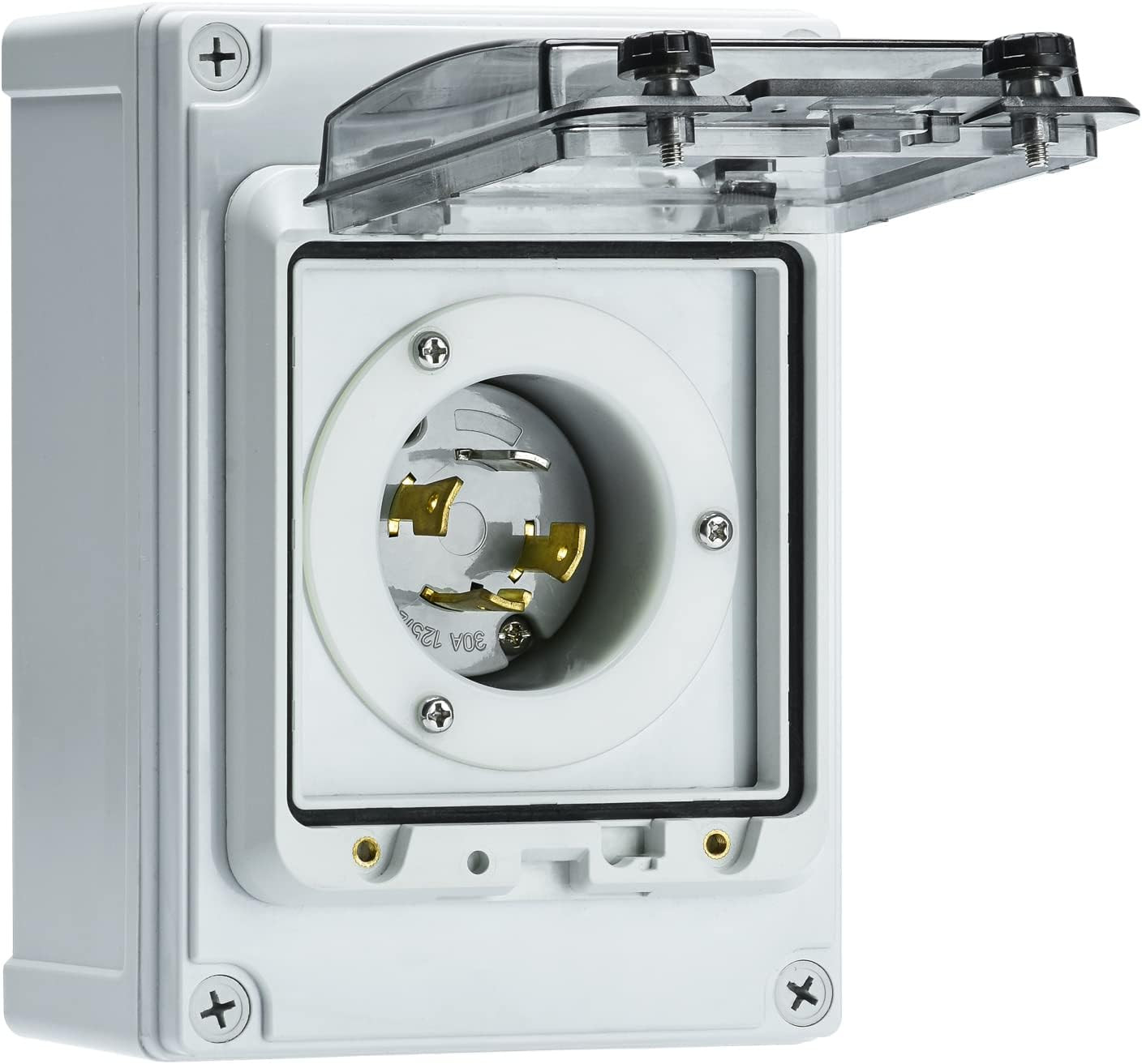 30 Amp Power Inlet Box, NEMA 3R Generator Inlet Box, NEMA L14-30P, 125/250 Volt