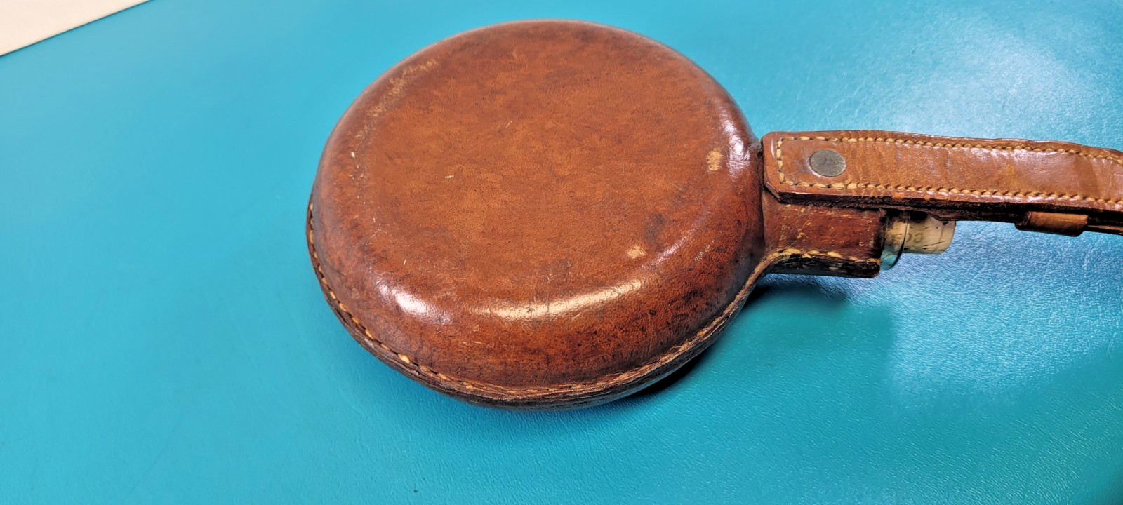 Vintage Military Glass Leather Canteen Decanter Flask + Regimental Markings