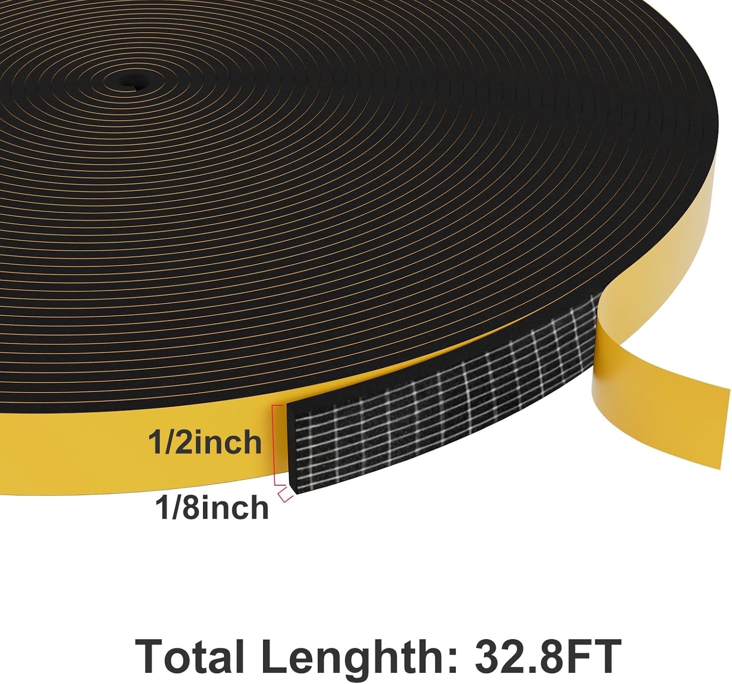 Weather Stripping Door Seal Strip,Black Weatherproof Foam Tape Insulation for