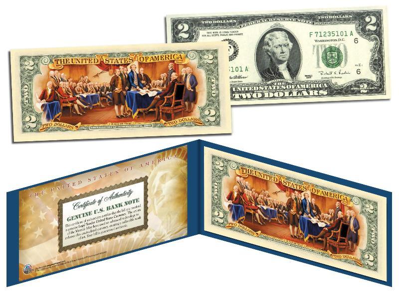 RARELY SEEN Genuine Legal Tender COLORIZED $2 U.S Bill *****MUST SEE*****