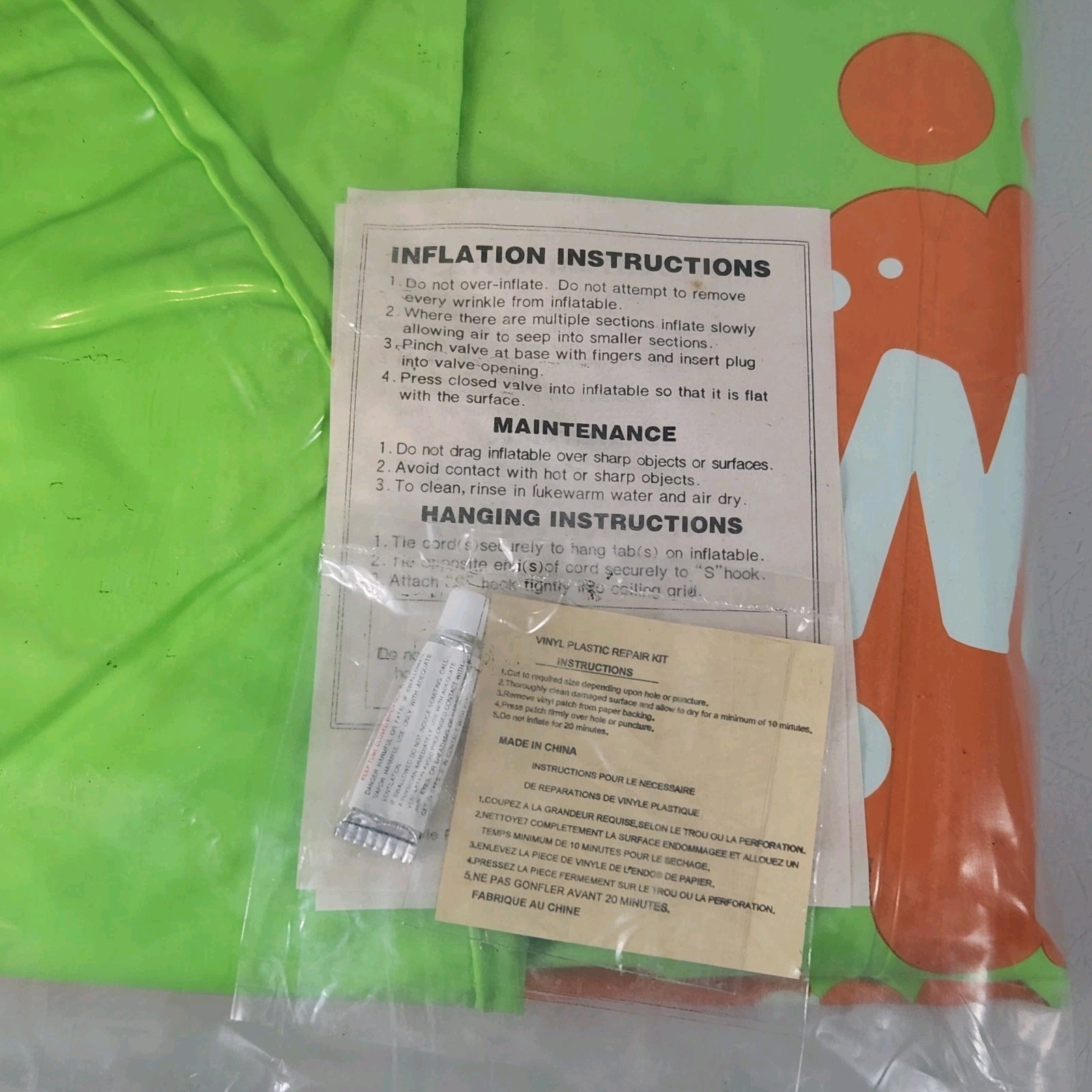 Vintage Nickelodeon Inflatable Chair From Kool-Aid Slime Green Promotional NEW