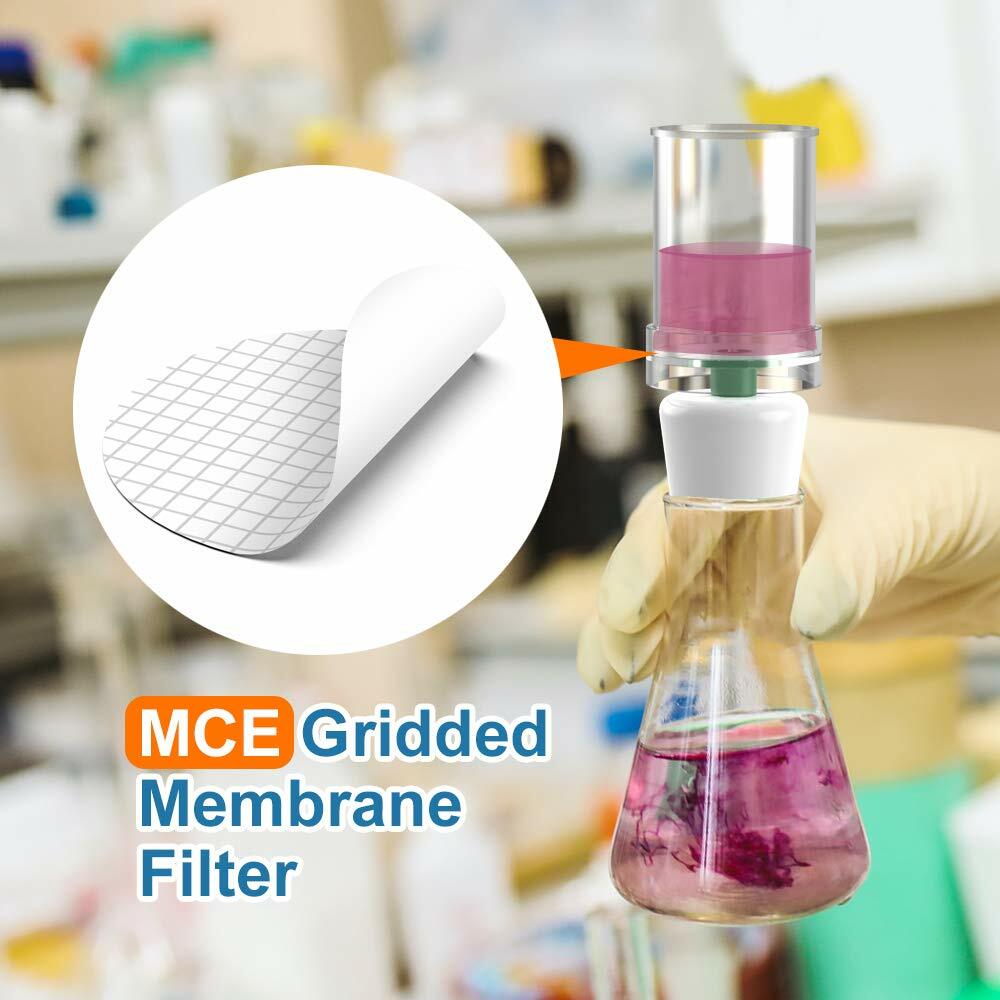 MCE Gridded Membrane Filters, 47mm Diameter, 0.22 um 0.45 μm Pore Size, STERILE