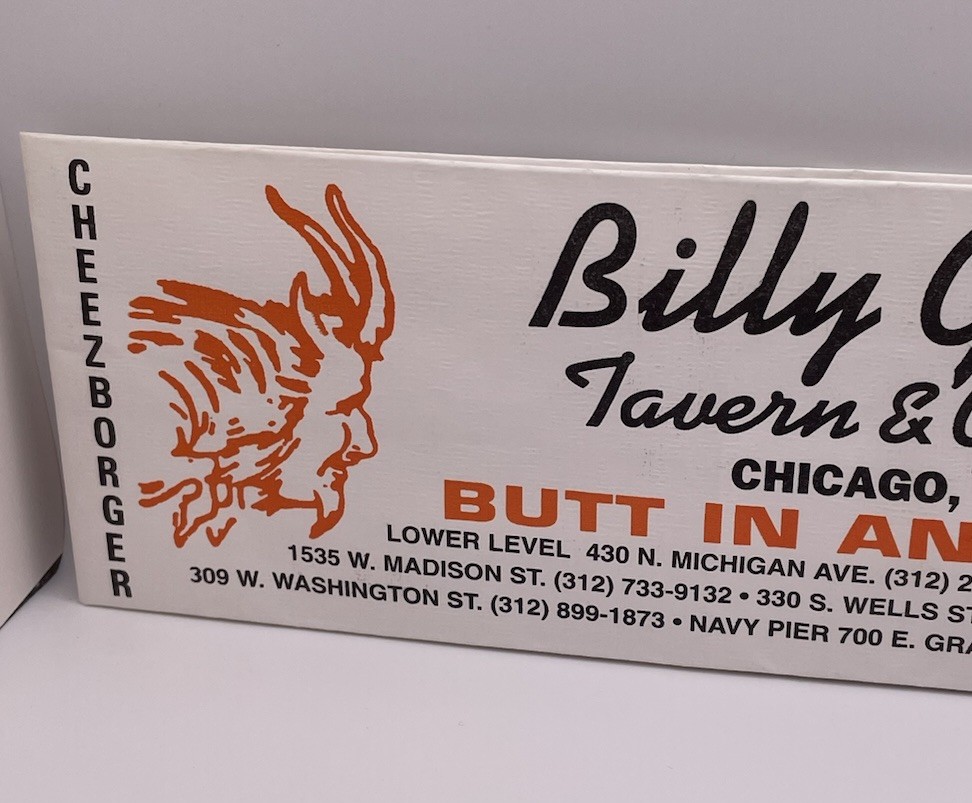 Unused Billy Goat Tavern & Grill Paper Hat Chicago Butt in any Time Cheezborger