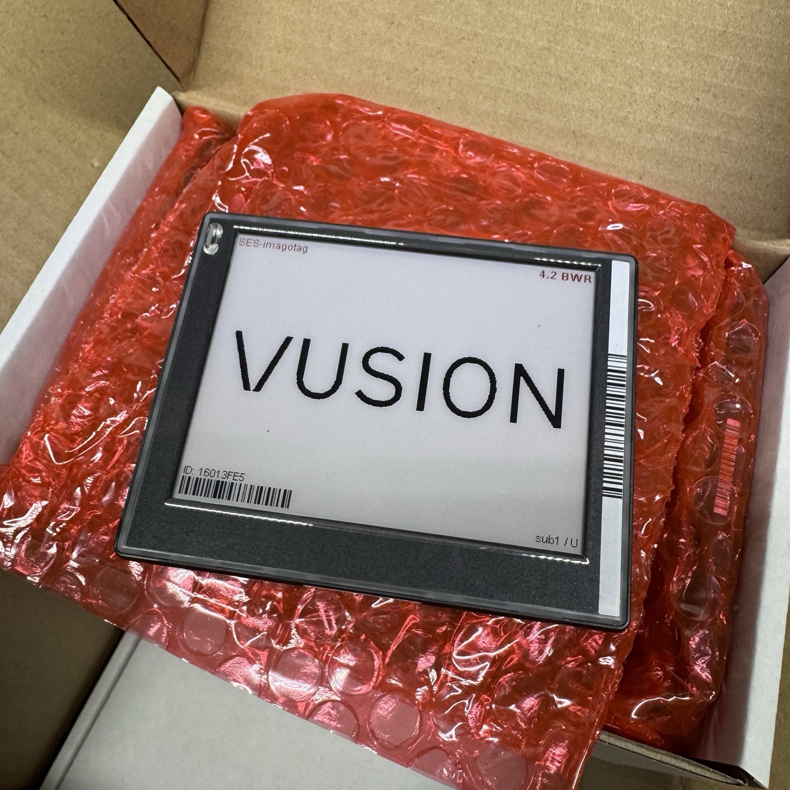 BOX OF 60 SES Imagotag Vusion 4.2 BWR + BAR Code Electronic Shelf Label